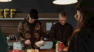 Team cooking in the .diff office